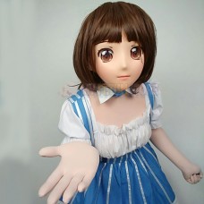 (Jiang)Crossdress Sweet Girl Resin Half Head Female Cartoon Character Kigurumi Mask Cosplay Anime Role Lolita Doll Mask